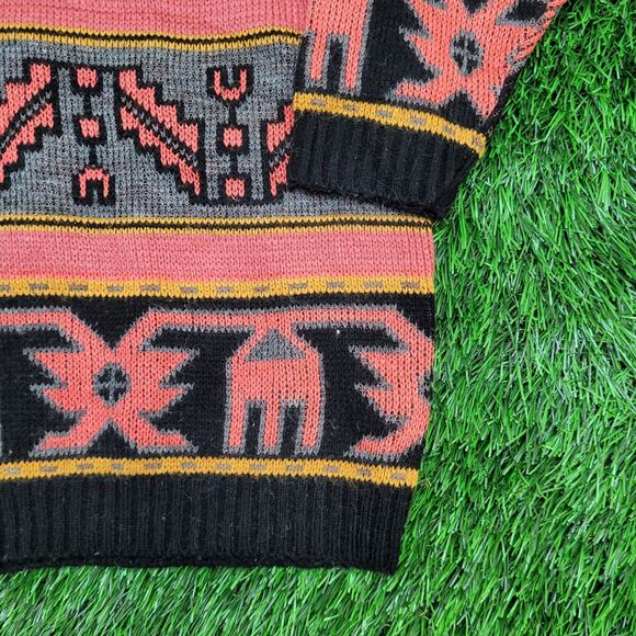 Vintage Tribal Sweater Womens S/M 18x25 USA - Picture 9 of 10